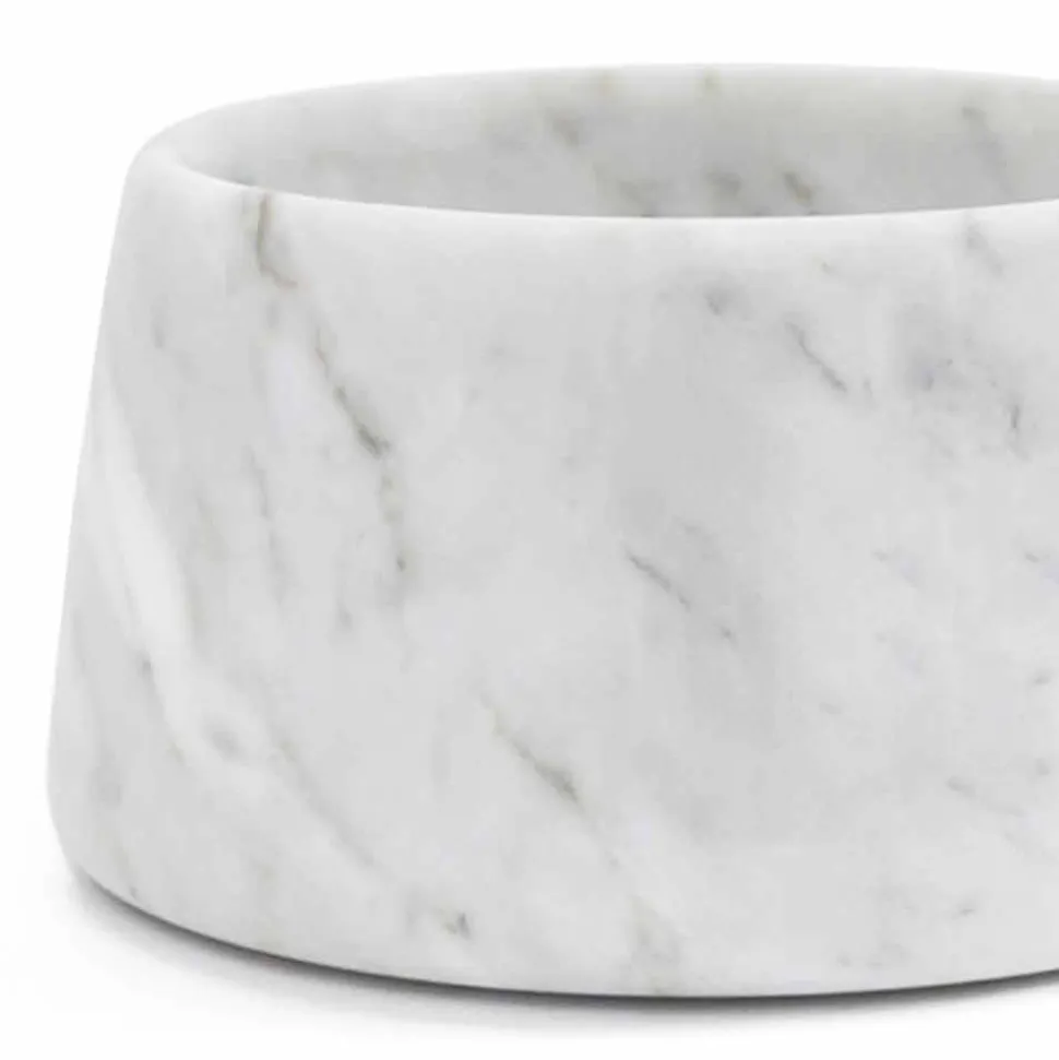 Ciotola per Cani e Gatti Moderna in Marmo Bianco o Nero Made in Italy - Catt