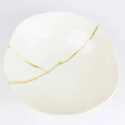Ciotole in Porcellana Bianca e Foglia d'Oro Design di Lusso Italiano - Cicatroro