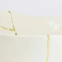 Ciotole in Porcellana Bianca e Foglia d'Oro Design di Lusso Italiano - Cicatroro