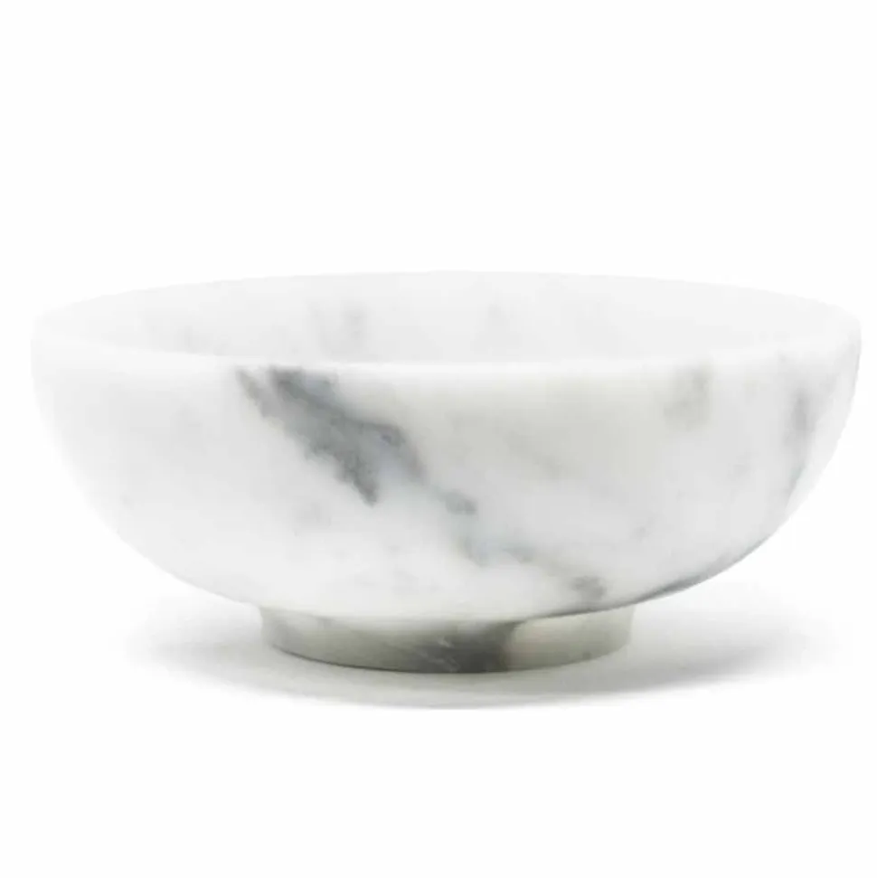 Ciotolina Rotonda in Marmo Bianco di Carrara Satinato Made in Italy - Delly