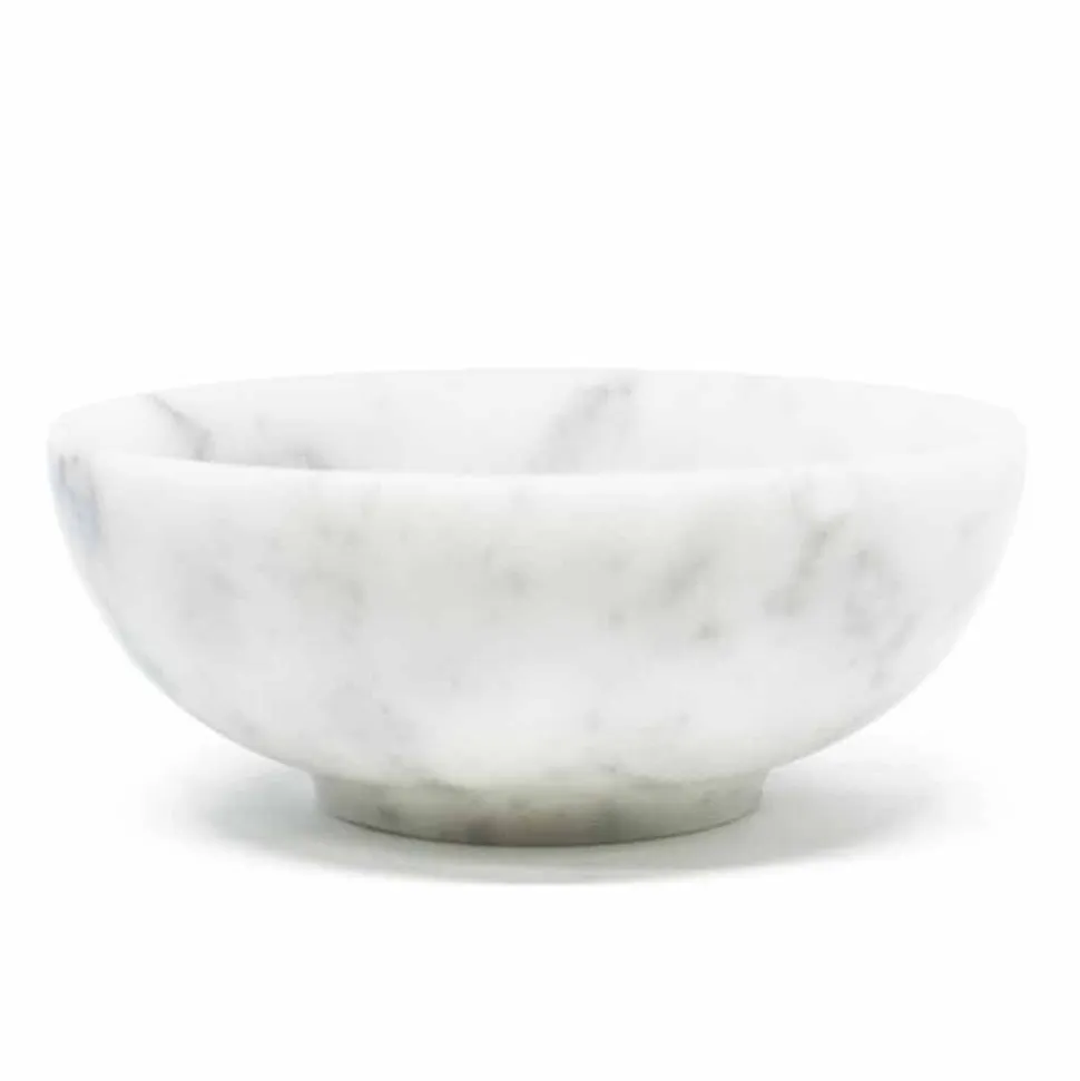 Ciotolina Rotonda in Marmo Bianco di Carrara Satinato Made in Italy - Delly