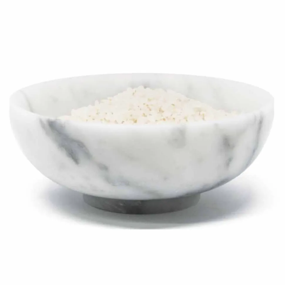 Ciotolina Rotonda in Marmo Bianco di Carrara Satinato Made in Italy - Delly