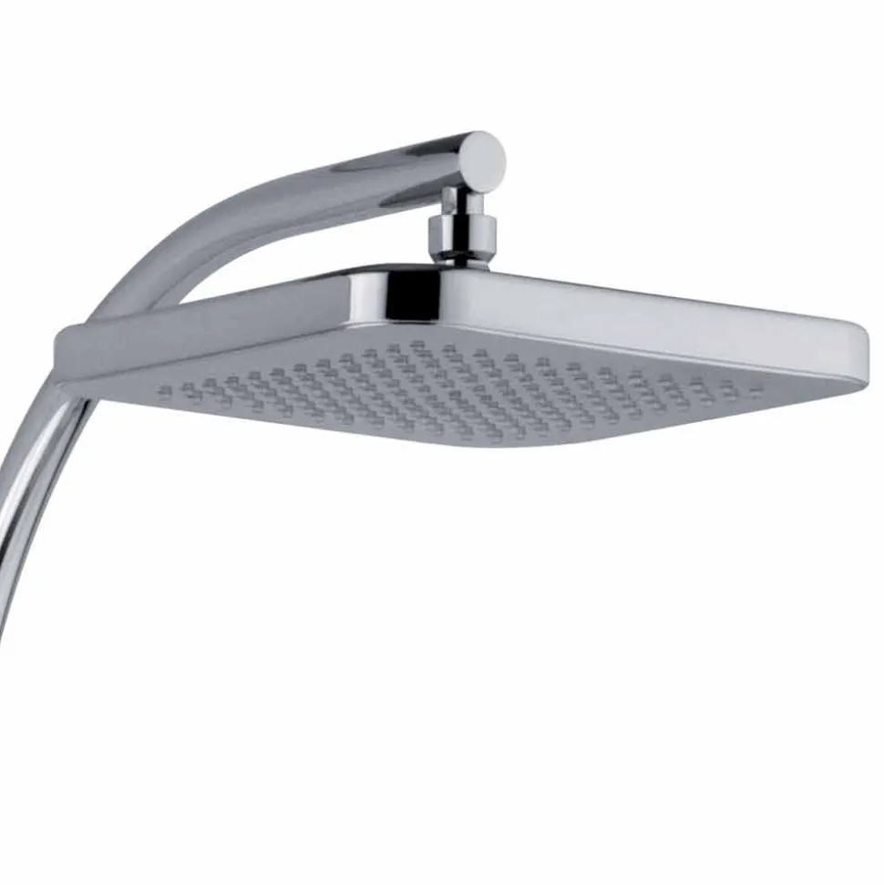 Colonna Doccia con Deviatore e Soffione Quadrato Made in Italy - Silver