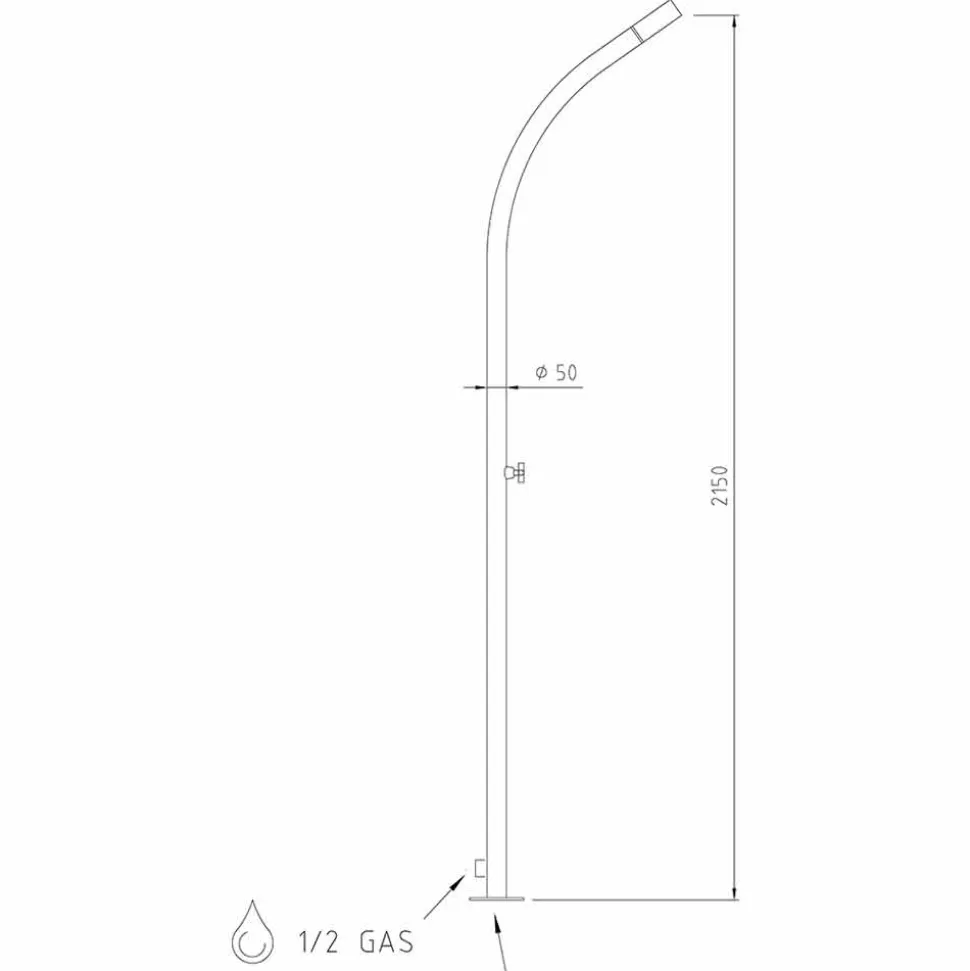 Colonna Doccia da Esterno in Acciaio con Soffione a Incasso Made in Italy - Yuki