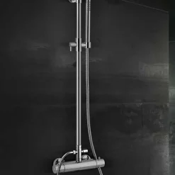Colonna Doccia in Ottone con Soffione Ultrasottile Rotondo Made in Italy - Merio