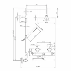 Colonna Doccia in Ottone con Soffione Ultrasottile Rotondo Made in Italy - Merio