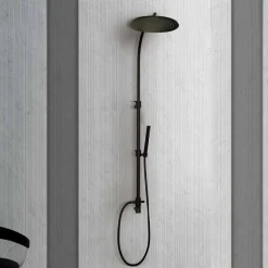 Colonna Doccia in Ottone con Soffione Rotondo in Acciaio Made in Italy - Kennedy