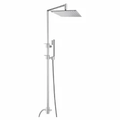 Colonna Doccia in Ottone con Soffione Quadrato in Acciaio Made in Italy - Lipari