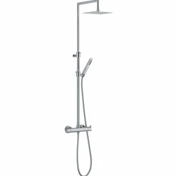 Colonna Doccia in Ottone Cromato con Flessibile e Doccetta Made in Italy - Griso