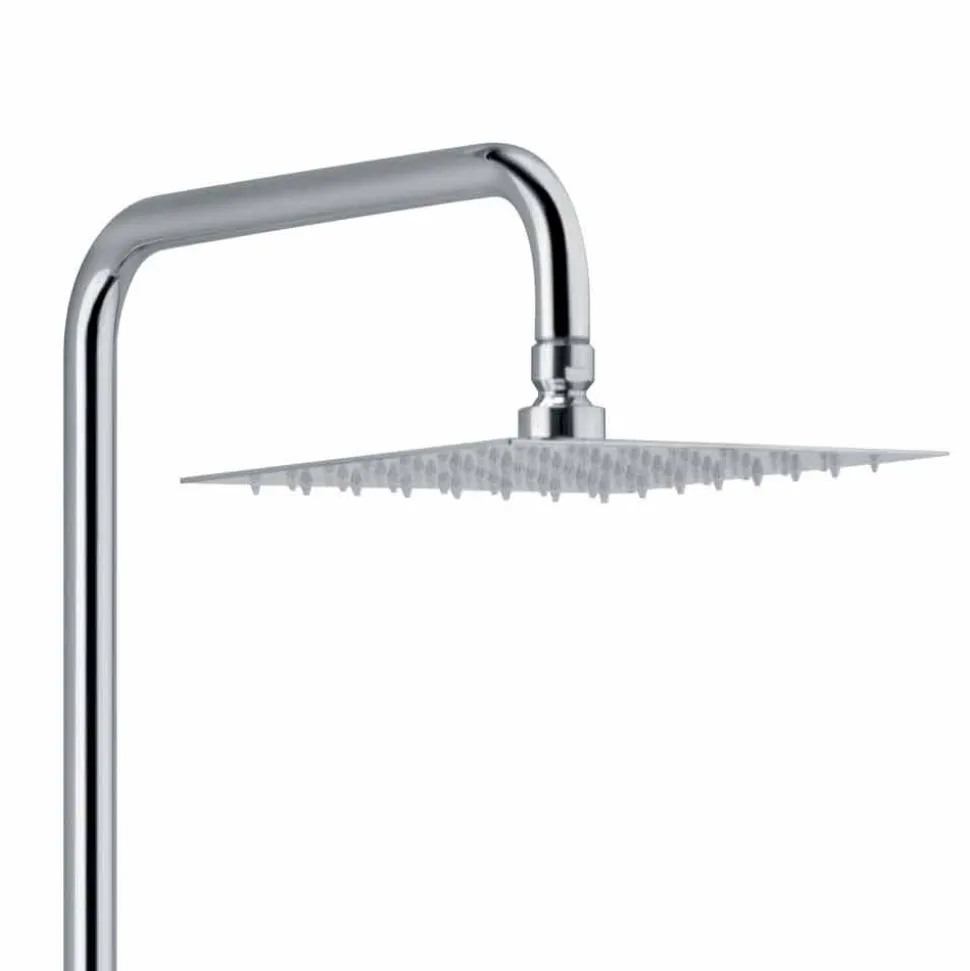 Colonna Doccia in Ottone Cromato con Soffione Quadrato Made in Italy - Griso