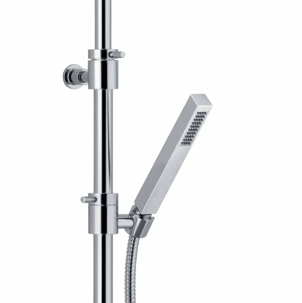 Colonna Doccia in Ottone Cromato con Soffione Quadrato Made in Italy - Griso