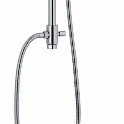Colonna Doccia in Ottone Cromato con Soffione e Flessibile Made in Italy - Cunio