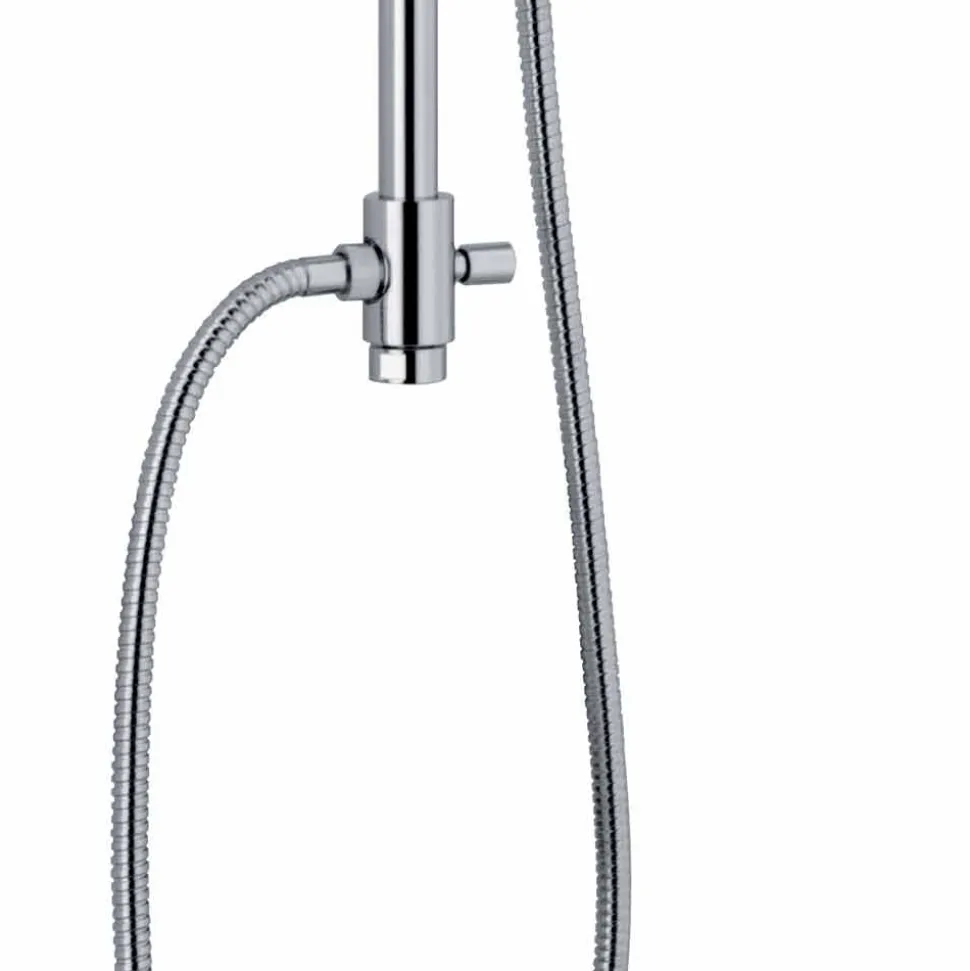 Colonna Doccia in Ottone Cromato con Soffione e Flessibile Made in Italy - Cunio