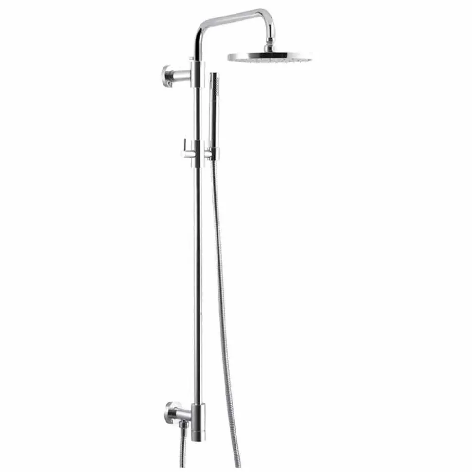 Colonna Doccia in Ottone Cromato con Soffione in Acciaio Made in Italy - Daino