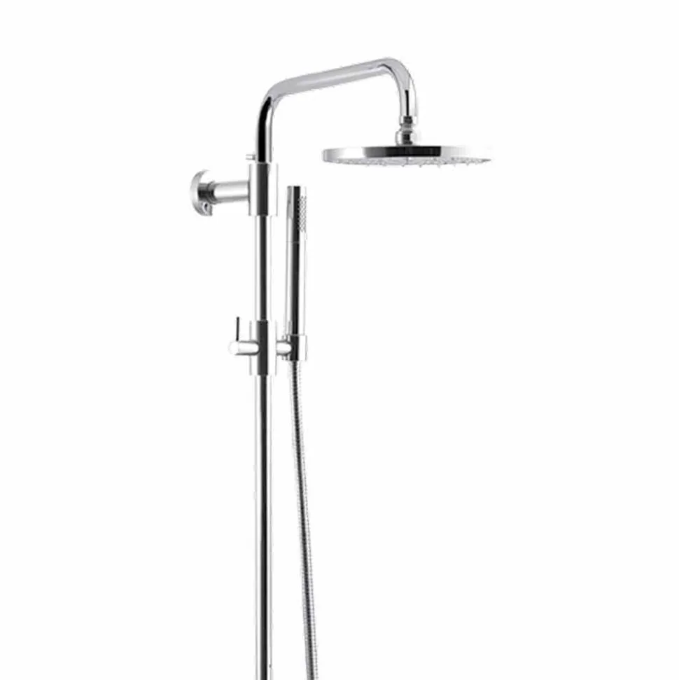 Colonna Doccia in Ottone Cromato con Soffione in Acciaio Made in Italy - Daino