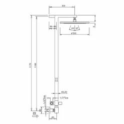 Colonna Doccia in Ottone Cromato con Soffione in Acciaio Made in Italy - Marlo