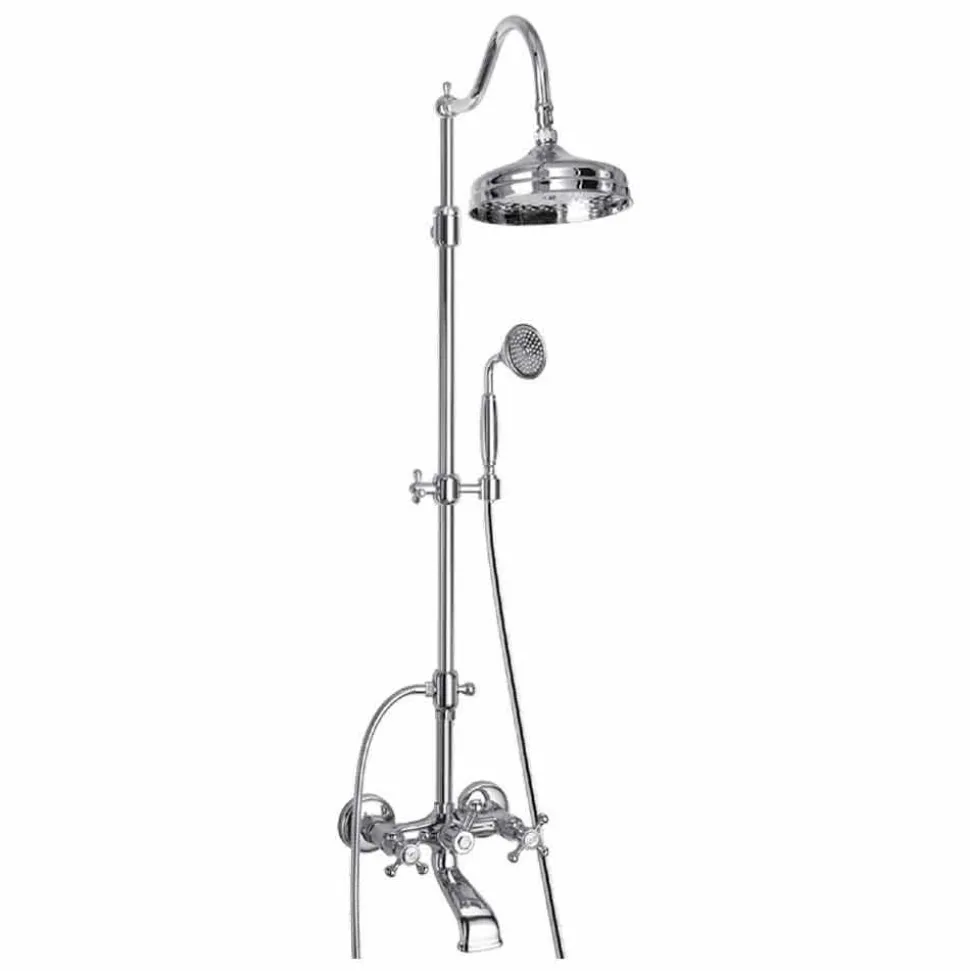 Colonna Doccia Orientabile in Ottone con Gruppo Vasca Made in Italy - Fedrio