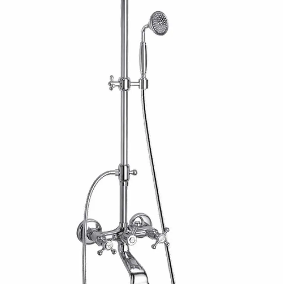 Colonna Doccia Orientabile in Ottone con Gruppo Vasca Made in Italy - Fedrio