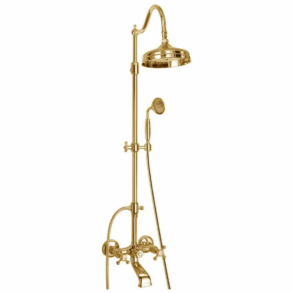 Colonna Doccia Orientabile in Ottone con Gruppo Vasca Made in Italy - Fedrio