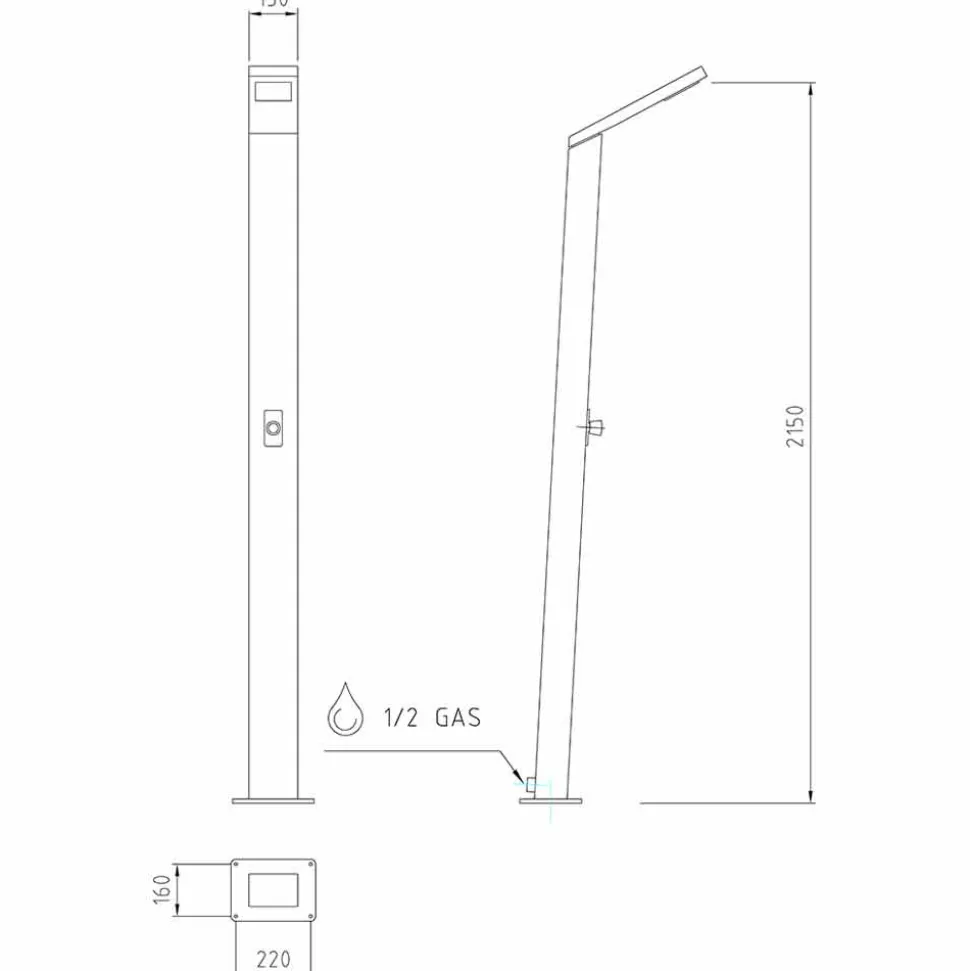 Colonna Doccia Solare da Esterno in Acciaio Inox Made in Italy - Werner