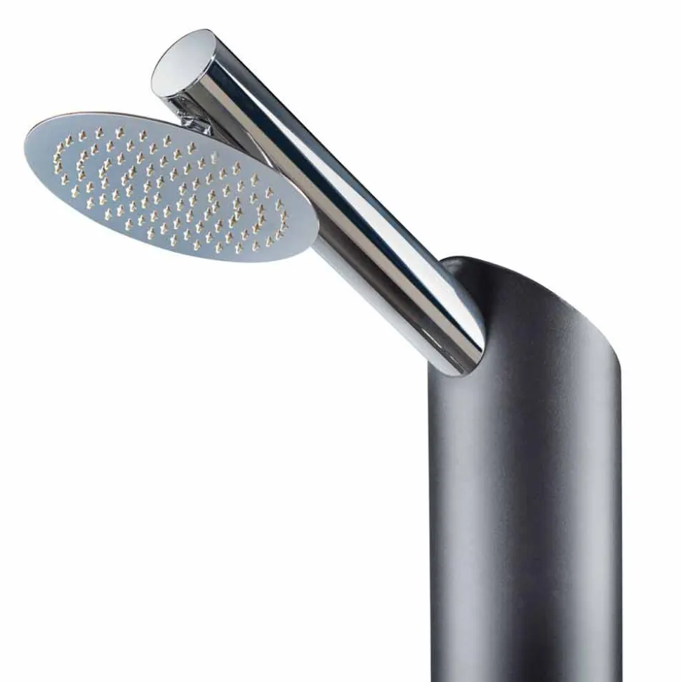 Colonna Doccia Solare da Giardino in Acciaio Inox Nero Made in Italy - Werner