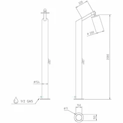 Colonna Doccia Solare da Giardino in Acciaio Inox Nero Made in Italy - Werner