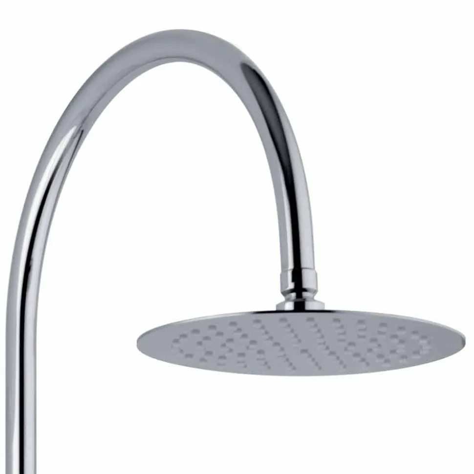 Colonna Doccia Telescopica in Ottone con Soffione Rotondo Made in Italy - Lenio