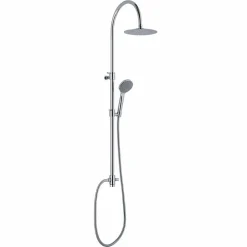Colonna Doccia Telescopica in Ottone con Soffione Rotondo Made in Italy - Lenio
