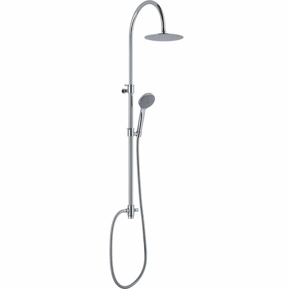 Colonna Doccia Telescopica in Ottone con Soffione Rotondo Made in Italy - Lenio