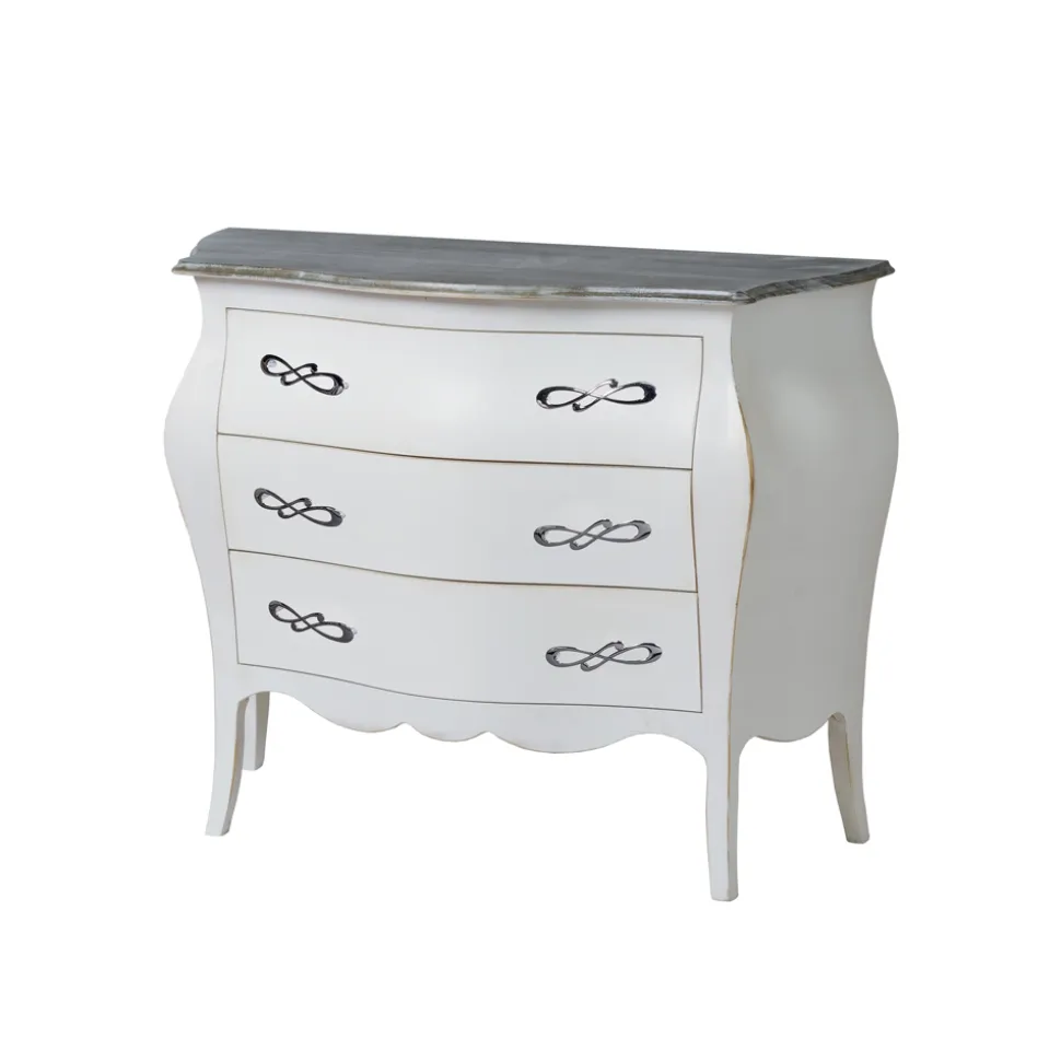 Comò Bombato con 3 Cassetti in Diverse Finiture Made in Italy - Gamad