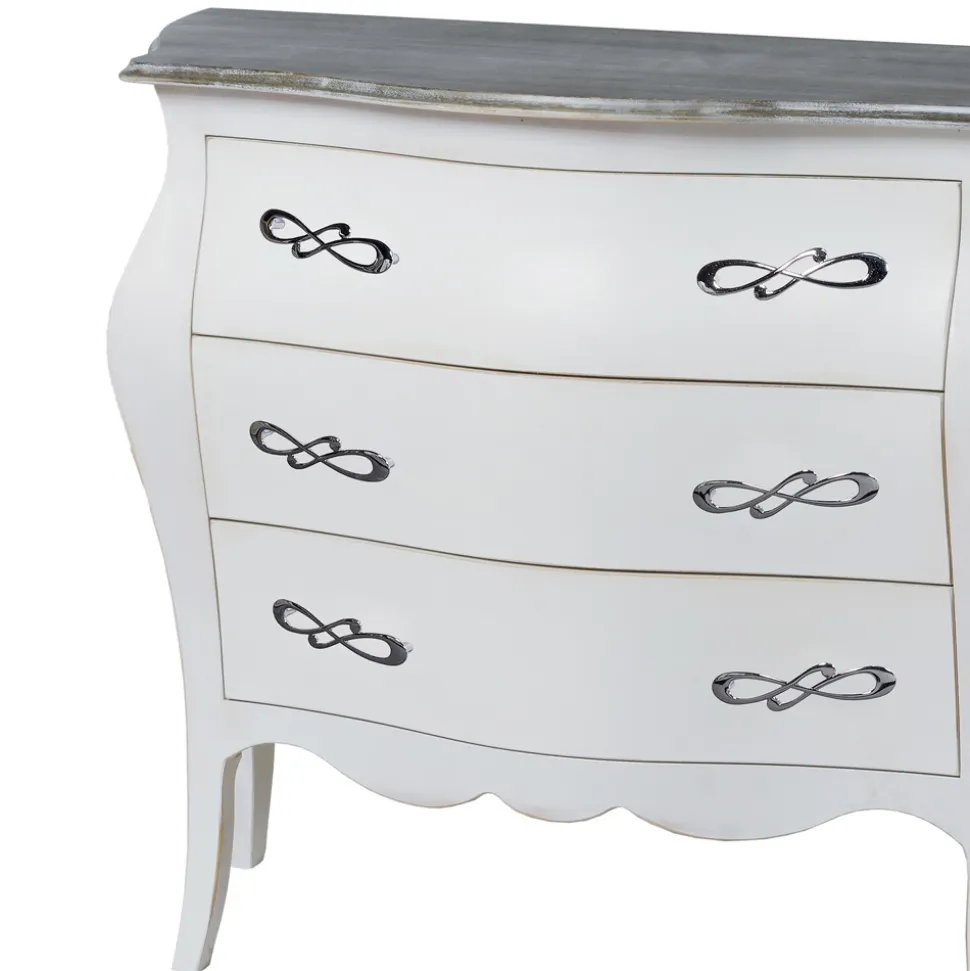 Comò Bombato con 3 Cassetti in Diverse Finiture Made in Italy - Gamad