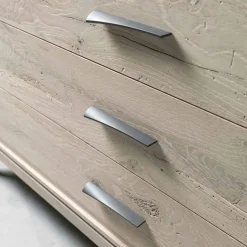 Comò 3 cassetti noce design moderno, l.131xp.55xh.80 cm, Sandro