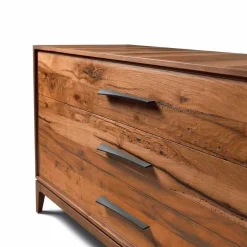Comò 3 cassetti noce design moderno, l.131xp.55xh.80 cm, Sandro