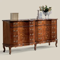 Comò Classico con 8 Cassetti in Legno Noce Bassano Made in Italy - Luxury