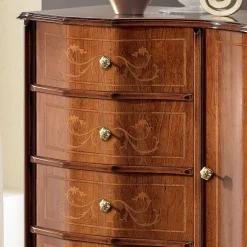 Comò di Stile Classico con 1 Anta e 4 Cassetti Made in Italy - Elegant