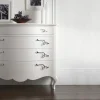 Comò in Legno Bianco Perla a Rilievo con Maniglie Cromate Made in Italy - Berlino