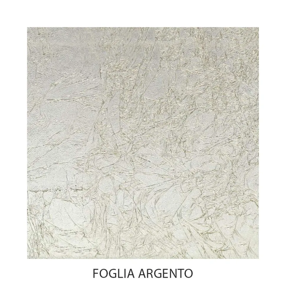 Comò in Legno Massello Finitura Foglia Argento Made in Italy - Bruges