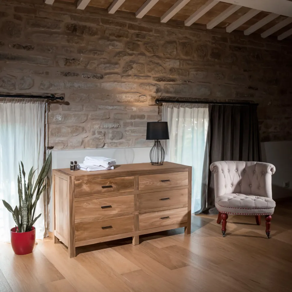 Comò in Teak Massello con 6 Cassetti - Muay