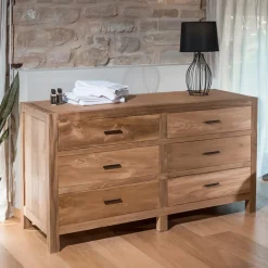 Comò in Teak Massello con 6 Cassetti - Muay