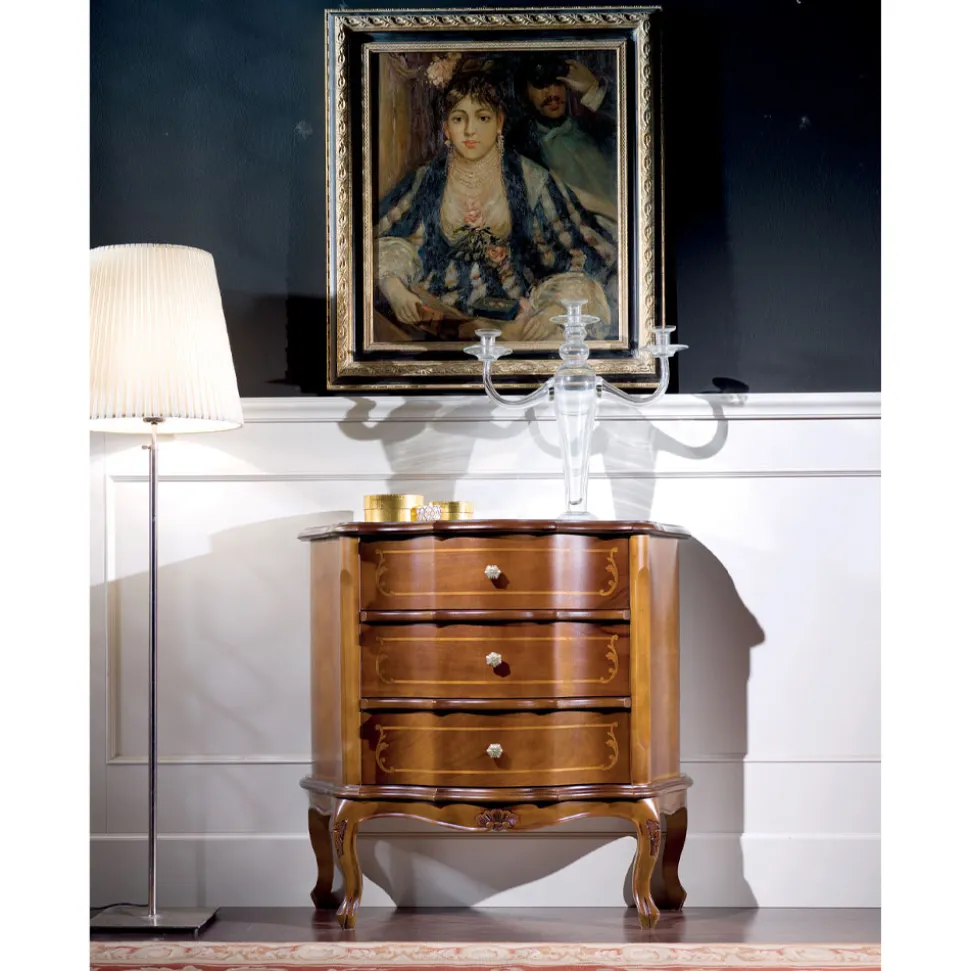 Comò 3 o 4 Cassetti in Legno Intarsiato di Lusso Made in Italy - Leonor