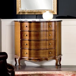 Comò 3 o 4 Cassetti in Legno Intarsiato di Lusso Made in Italy - Leonor