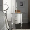 Comodino Bianco Perla a Rilievo con Maniglie Cromate Made in Italy - Berlino