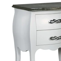 Comodino Bicolore Cipria e Bianco Consumato Made in Italy - Mantis