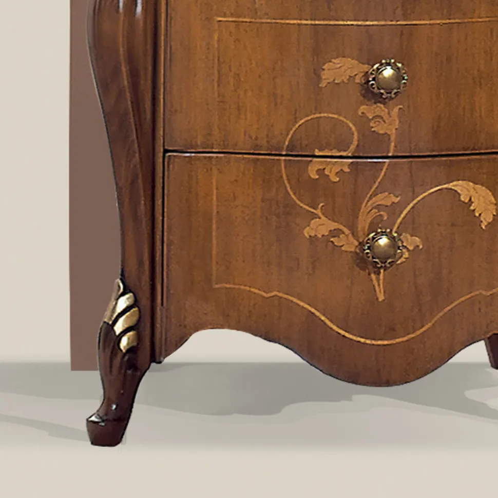 Comodino Classico 3 Cassetti di Lusso Legno Noce Made in Italy - Cambrige