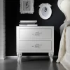 Comodino con 2 Cassetti in Finitura Bianco Perla Made in Italy - Bacau