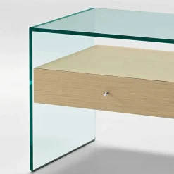 Comodino di Design Moderno in Vetro Extrachiaro Made in Italy– Segreto
