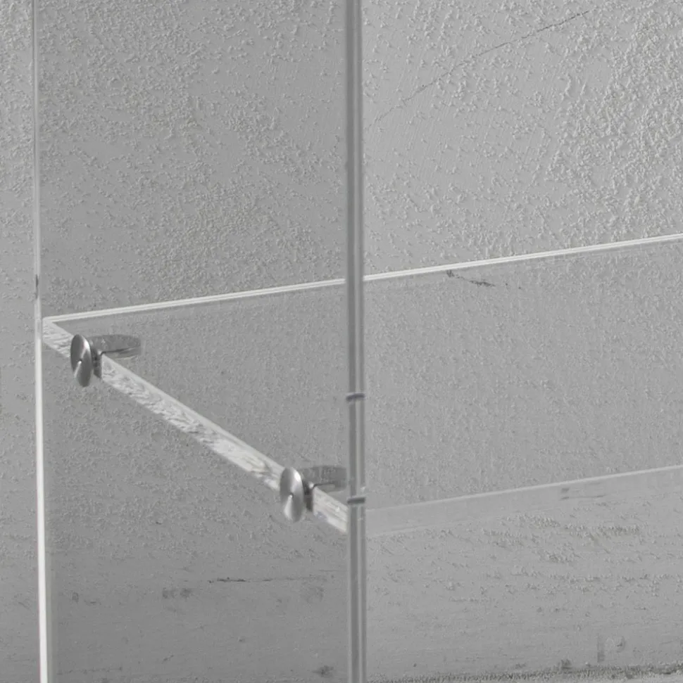 Comodino in Cristallo Acrilico Trasparente con Ripiano Design - Minervo