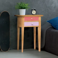 Comodino in Legno con 2 Cassetti Colorati Made in Italy - Varuna