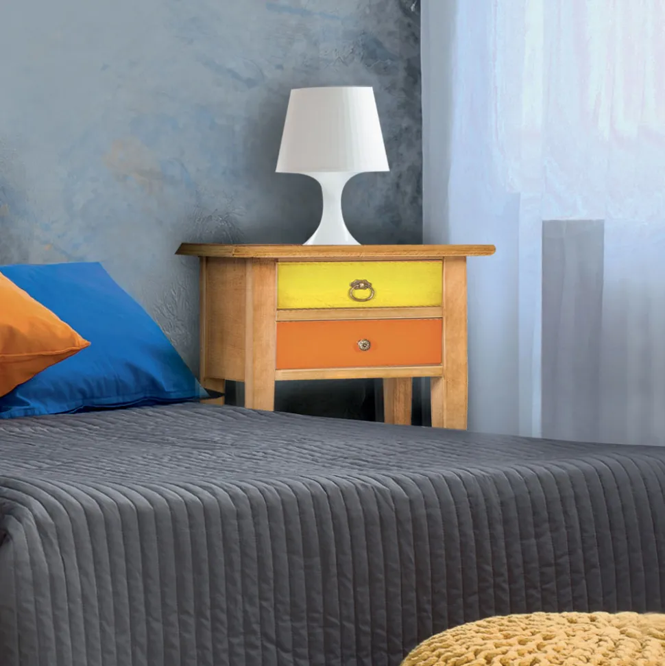 Comodino in Legno con 2 Cassetti Colorati Made in Italy - Varuna