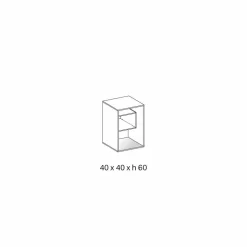 Comodino Tavolino in Vetro Fumè con Cassetto in Cuoio 2 Dimensioni - Linzy
